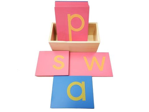 Montessori Sandpaper Small Letters Set – Wooden Lowercase Alphabets Learning Toy