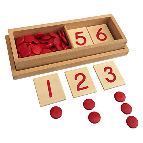 Montessori Wooden Cards and Counters Set – 1 to 10 Math & Even-Odd Learning Toy
