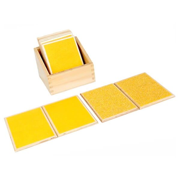 Montessori Wooden Rough and Smooth Tablets with Storage Box – Sensory Learning Toy