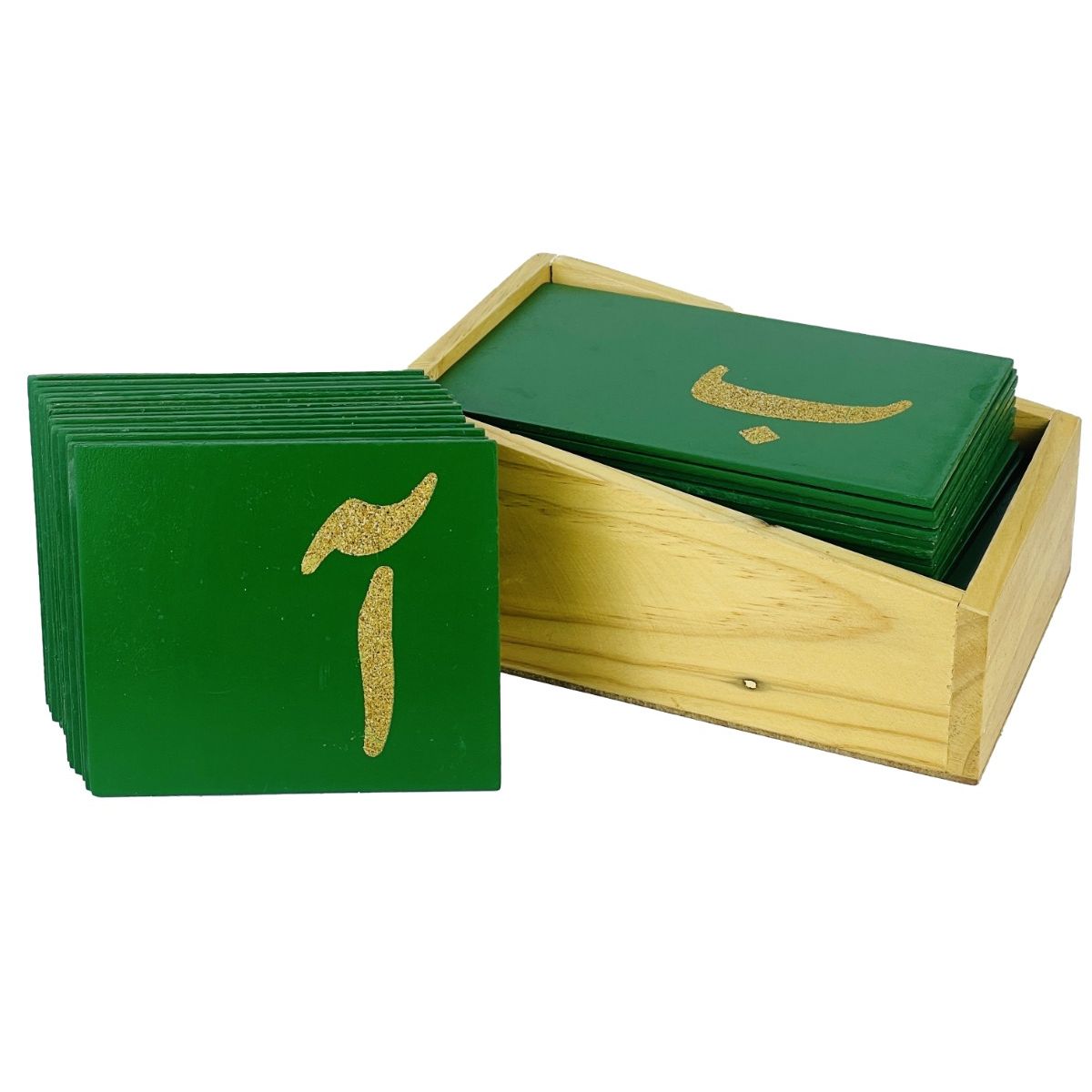 Montessori Urdu Sandpaper Letters Set – Wooden Haroof-e-Tahajji Learning Toy