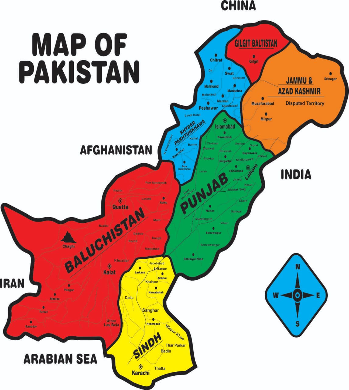 Wooden Montessori Map of Pakistan Educational Learning Material