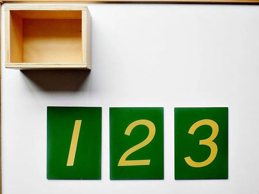 Montessori Sandpaper Numbers Set (0-9) – Wooden Math Tracing Cards with Storage Box