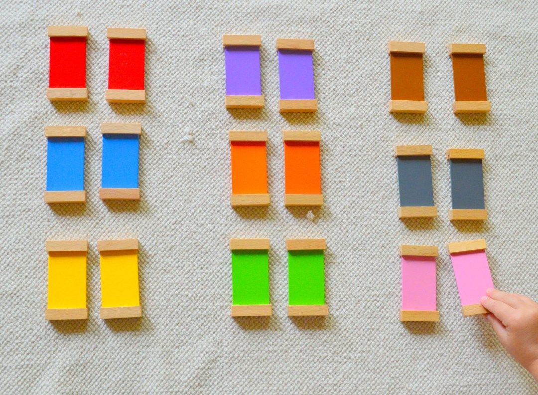 Montessori Wooden Color Tablets (Box 1) – Primary Colors Sensory Learning Toy