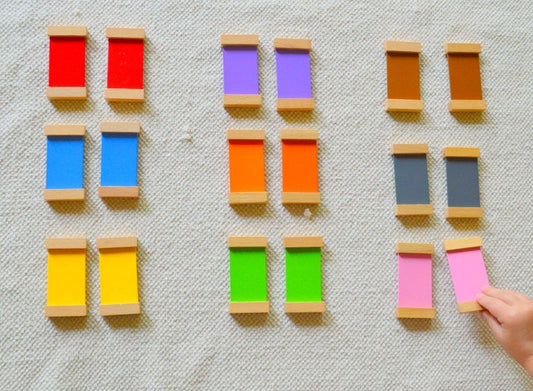Montessori Wooden Color Tablets (Box 2) – 22 Pieces Sensory Color Matching Toy