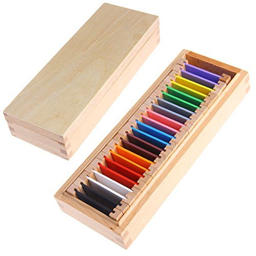 Montessori Wooden Color Tablets (Box 2) – 22 Pieces Sensory Color Matching Toy