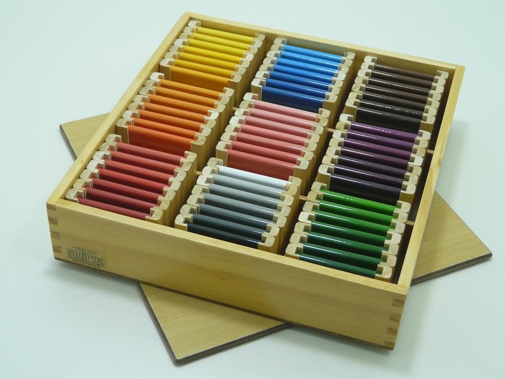 Montessori Wooden Color Tablets (Box 3) – 63 Pieces Color Grading & Shades Sensory Toy