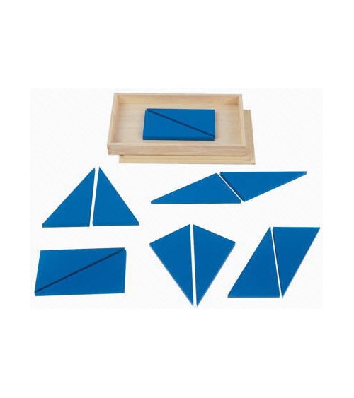 Montessori Wooden Constructive Triangles (Blue Set 4 boxs) – Geometry & Shapes Educational Material