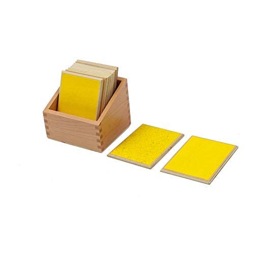 Montessori Wooden Rough and Smooth Tablets with Storage Box – Sensory Learning Toy