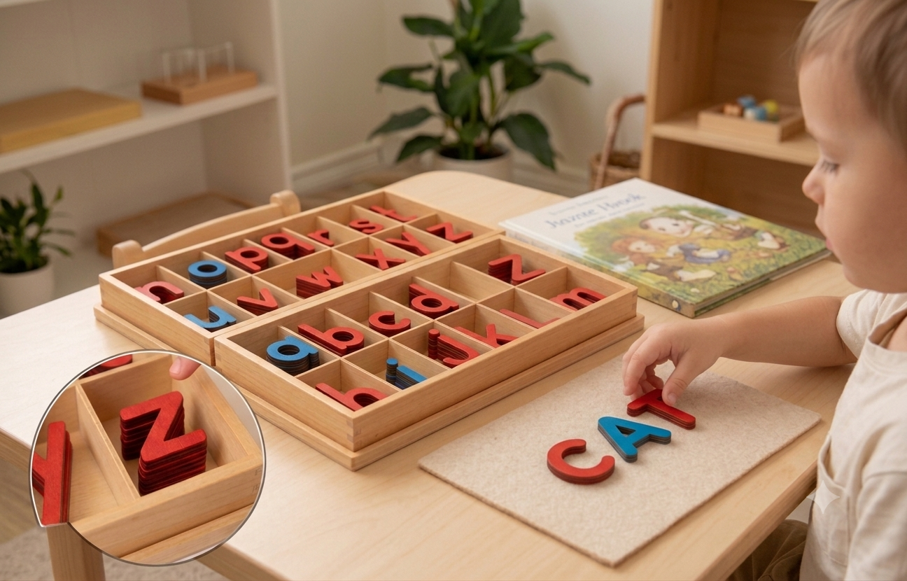 Large Movable Alphabets Wooden Educational Puzzle for Children