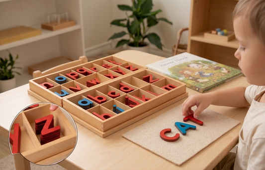 Large Movable Alphabets Wooden Educational Puzzle for Children