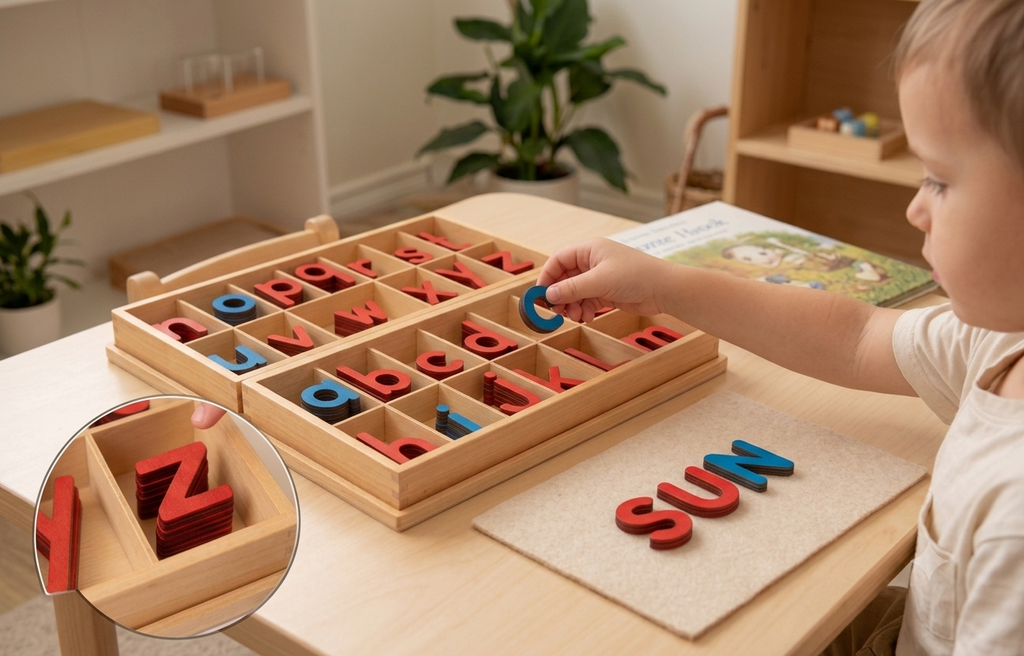 Large Movable Alphabets Wooden Educational Puzzle for Children