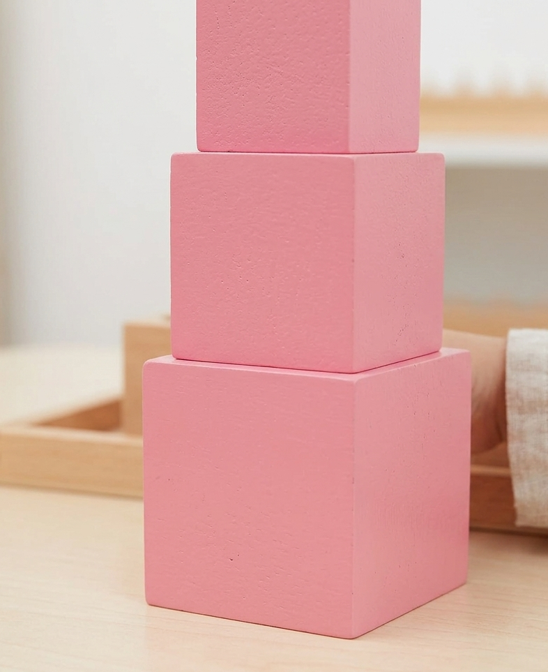 Montessori Pink Tower Wooden Learning Toy for Kids